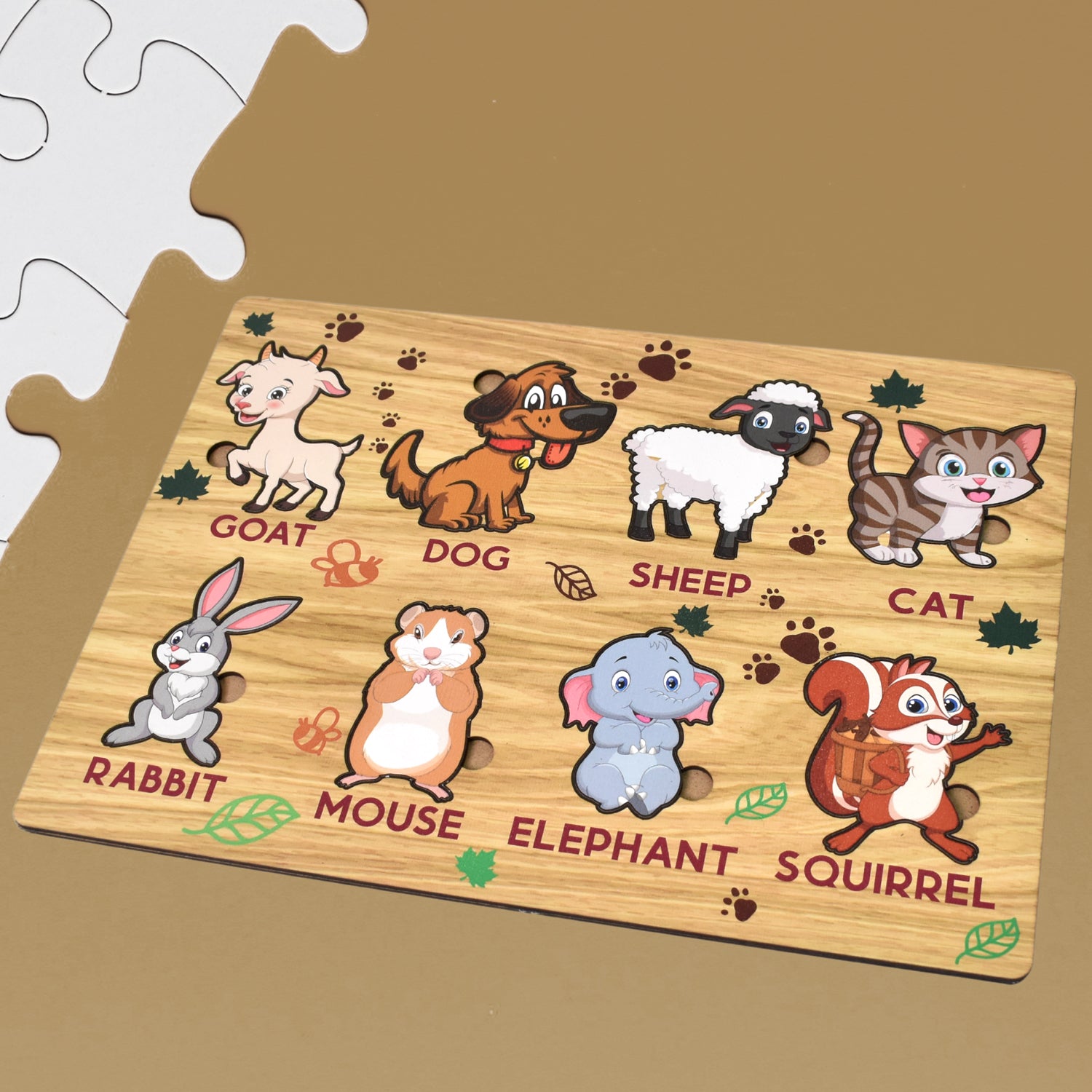 Wooden Puzzle Learning Board For Kids - (1 Pc  Mix Design  Random)