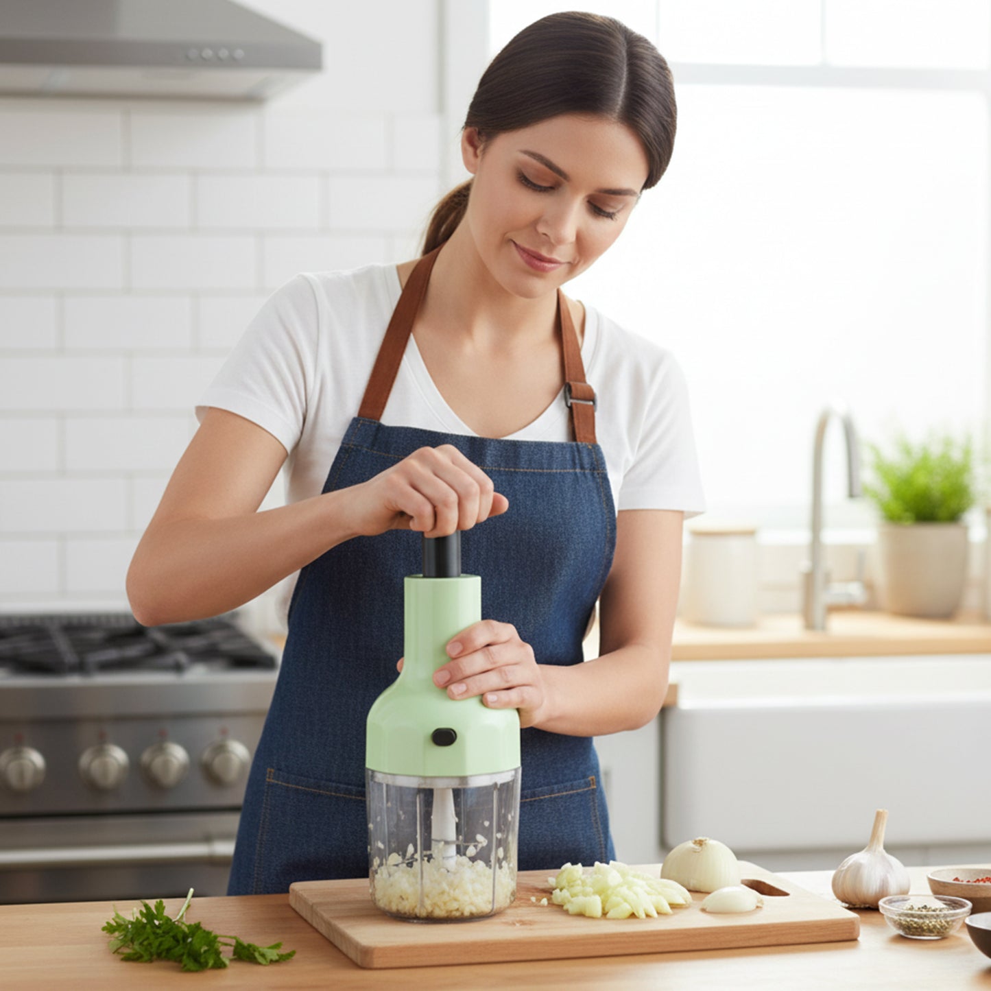 Manual Push Vegetable Chopper 1100 Ml Approx