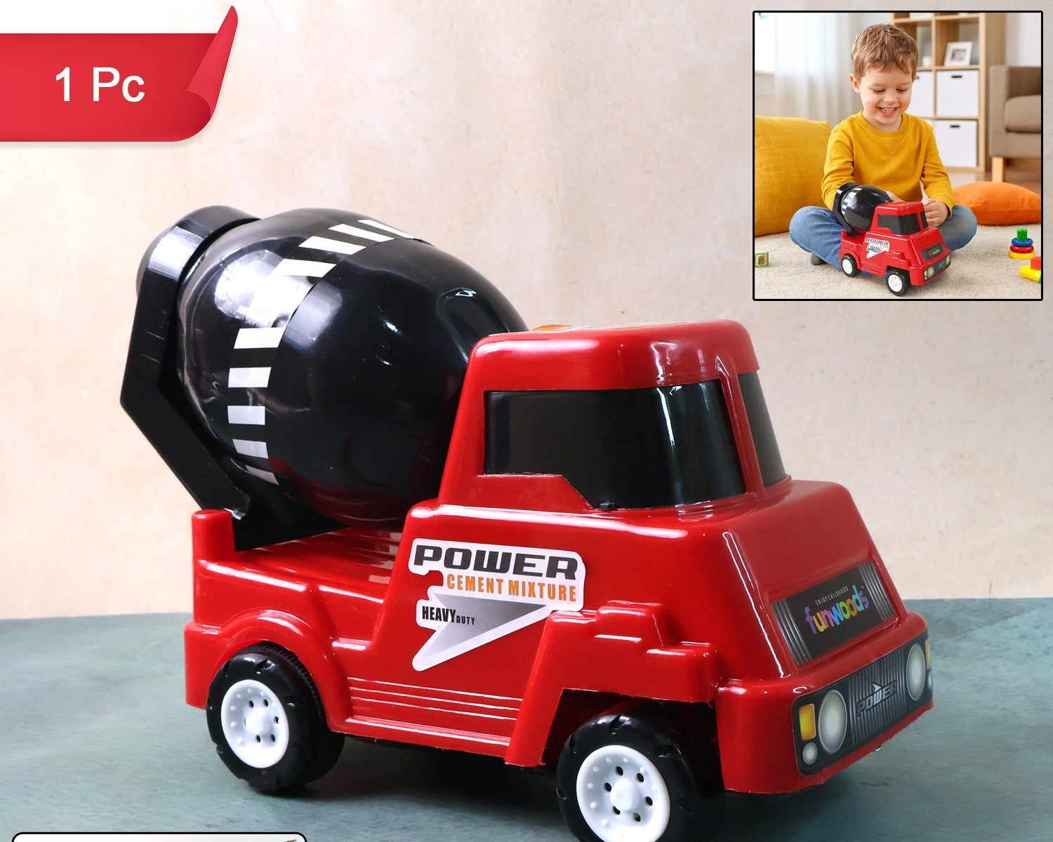 Funwoods Kids Power Cement Mixture Toy Truck - (1 Pc)