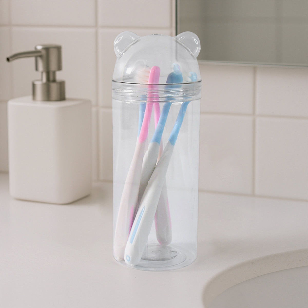 Multipurpose Travel-friendly Toothbrush Holder With 4 Soft Bristle Toothbrushes
